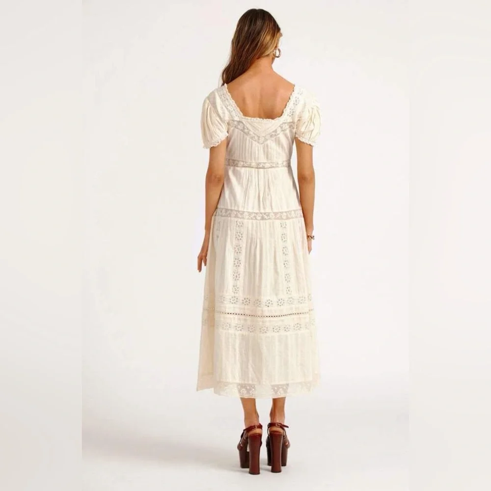 NEW Loveshackfancy Carabella Dress Ivory - Picture 3 of 15
